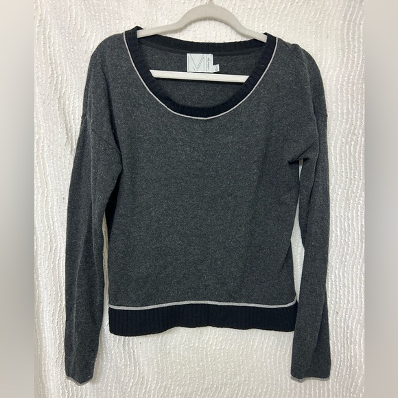 Michael Stars Wool Cashmere Sweater Grey Black Size 1 (Fits Like Small/Medium) - Picture 1 of 9